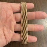 14k Yellow Gold 36.2g Heavy Solid Vintage 15mm Mesh Link Bracelet 7.5"