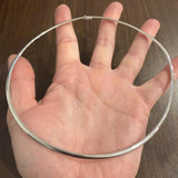 14k White Gold 22.7g Solid Ladies 4mm Omega Link Necklace 17"