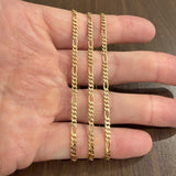 14k Yellow Gold 13g Solid 3mm Figaro Link Chain Necklace Greece 24"