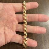14k Yellow Gold 18.7g Ladies Polished 9mm San Marco Link Bracelet Turkey 8"
