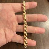 14k Yellow Gold 19.4g Ladies Polished 9mm San Marco Link Bracelet Turkey 8"