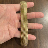 14k Yellow Gold 43.5g Thick Wide 20mm Heavy Mesh Link Bracelet Italy 8"