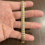 14k Yellow and White Gold 11g Ladies Fancy Link Bracelet 7.25"