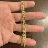 14k Yellow Gold 16g Ladies Solid 10mm Double Curb Link Bracelet 7"