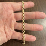 14k Yellow Gold 8g Ladies Vintage 5.5mm Fancy Link Bracelet Italy 7.25"