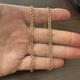 18k Yellow Gold 16g Solid 4mm Double Curb Link Chain Necklace 24"