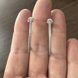 14k White Gold and 1cttw Diamond Hoop Earrings 1.25"