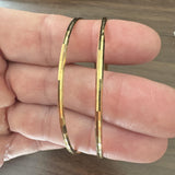 Pair of 18k Yellow Gold 10.6g Solid Beveled Edge Bangle Bracelets 7.5"