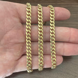 14k Yellow Gold 24.7g Semi Solid 6mm Cuban Link Chain Necklace 24"