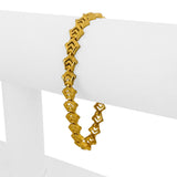 24k Pure Yellow Gold 17.9g Solid Heavy 7.5mm Fancy Link Bracelet 7"