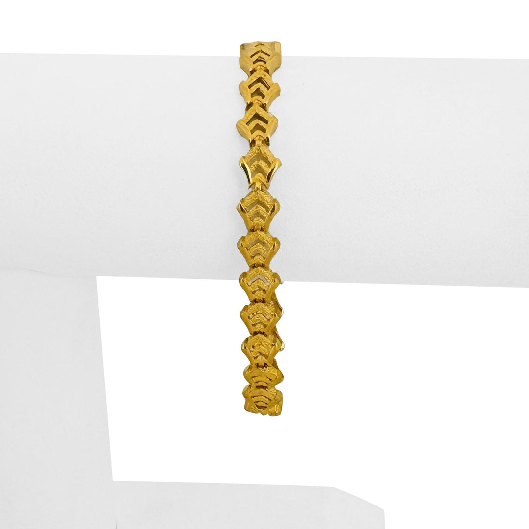 24k Pure Yellow Gold 17.9g Solid Heavy 7.5mm Fancy Link Bracelet 7"