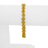 24k Pure Yellow Gold 17.9g Solid Heavy 7.5mm Fancy Link Bracelet 7"
