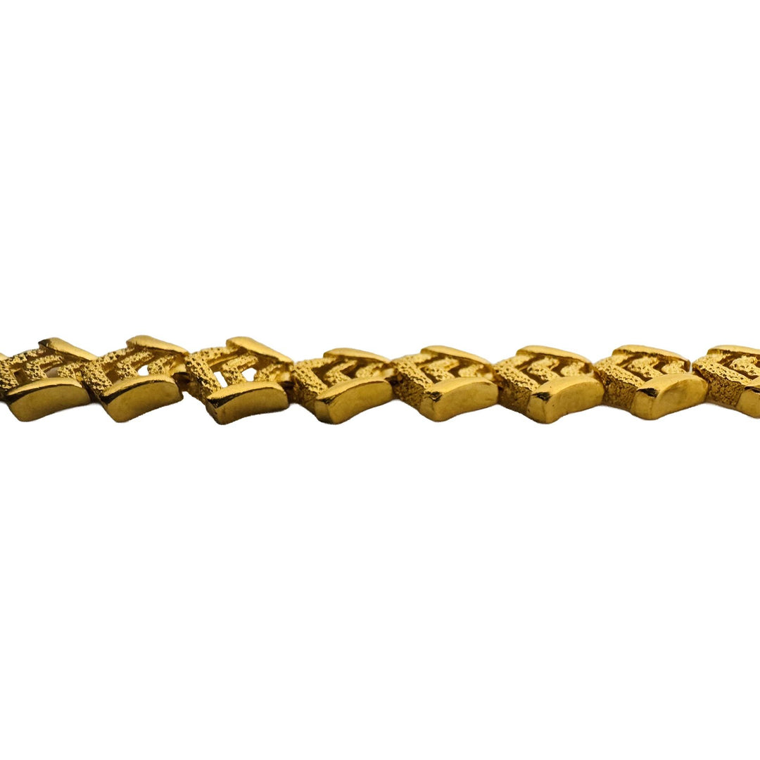 24k Pure Yellow Gold 17.9g Solid Heavy 7.5mm Fancy Link Bracelet 7"