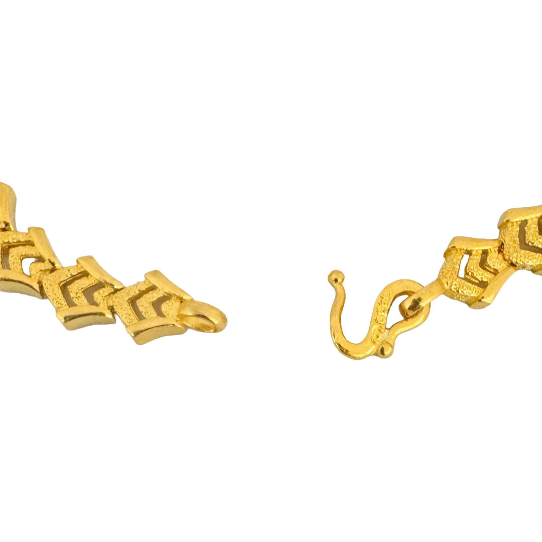 24k Pure Yellow Gold 17.9g Solid Heavy 7.5mm Fancy Link Bracelet 7"