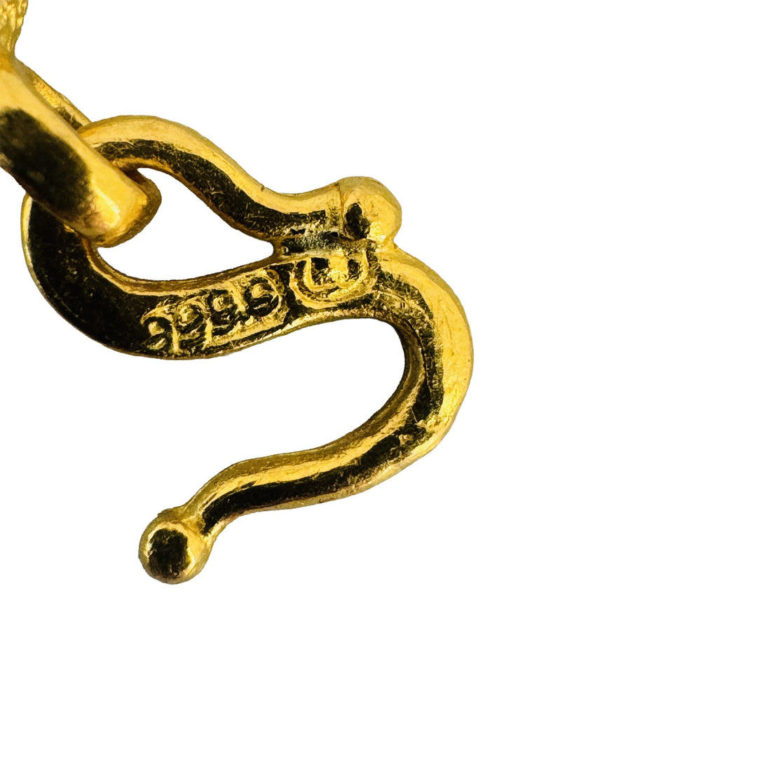 24k Pure Yellow Gold 17.9g Solid Heavy 7.5mm Fancy Link Bracelet 7"