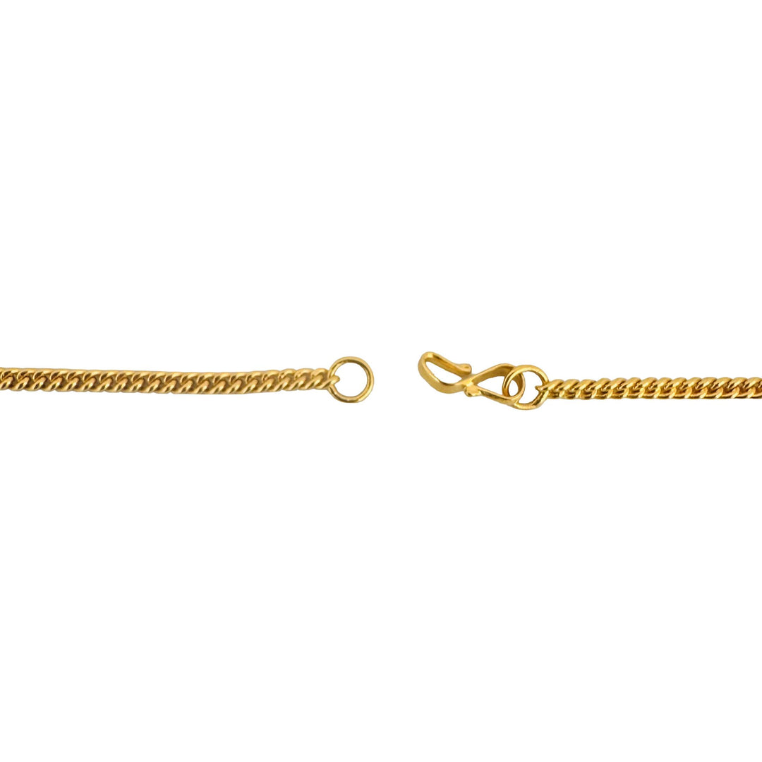 22k Yellow Gold 9.5g Solid Thin 2mm Curb Link Chain Necklace 17.5"