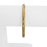 18k Yellow Gold 6g Ladies Vintage 5mm Floral Bangle Bracelet 7.5"