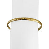 18k Yellow Gold 6g Ladies Vintage 5mm Floral Bangle Bracelet 7.5"