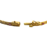 18k Yellow Gold and Gemstone 17.2g Solid Vintage Panel Link Bracelet 7"