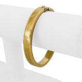 18k Yellow Gold 19g Vintage Satin Finish 8.5mm Bangle Bracelet 7"