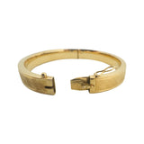 18k Yellow Gold 19g Vintage Satin Finish 8.5mm Bangle Bracelet 7"