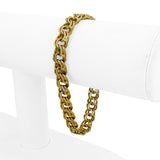 18k Yellow Gold 27g Solid Heavy Vintage Double Curb Link Bracelet 7.75"