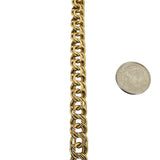 18k Yellow Gold 27g Solid Heavy Vintage Double Curb Link Bracelet 7.75"