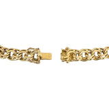 18k Yellow Gold 27g Solid Heavy Vintage Double Curb Link Bracelet 7.75"