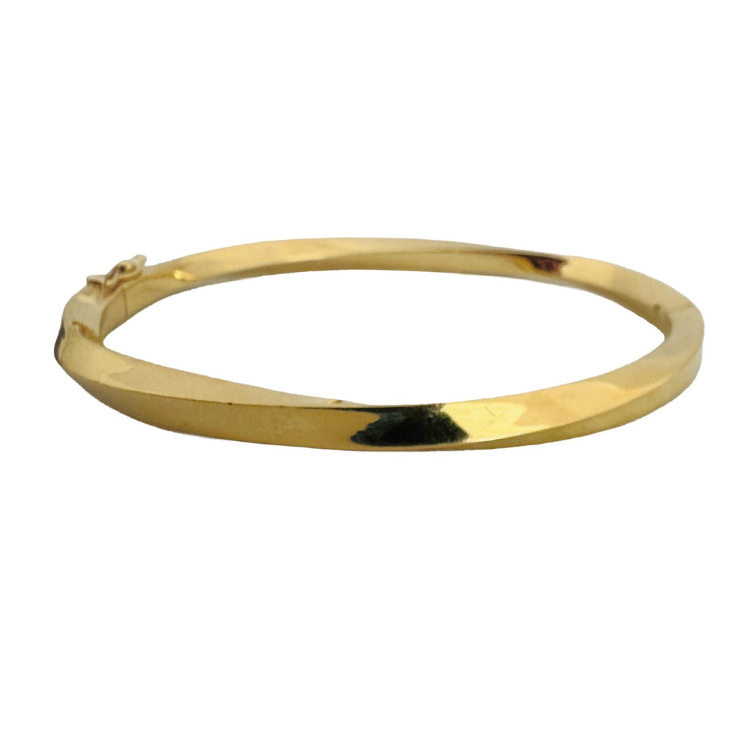 18k Yellow Gold 18g Solid Vintage 5.5mm Twisted Bangle Bracelet 7.25"