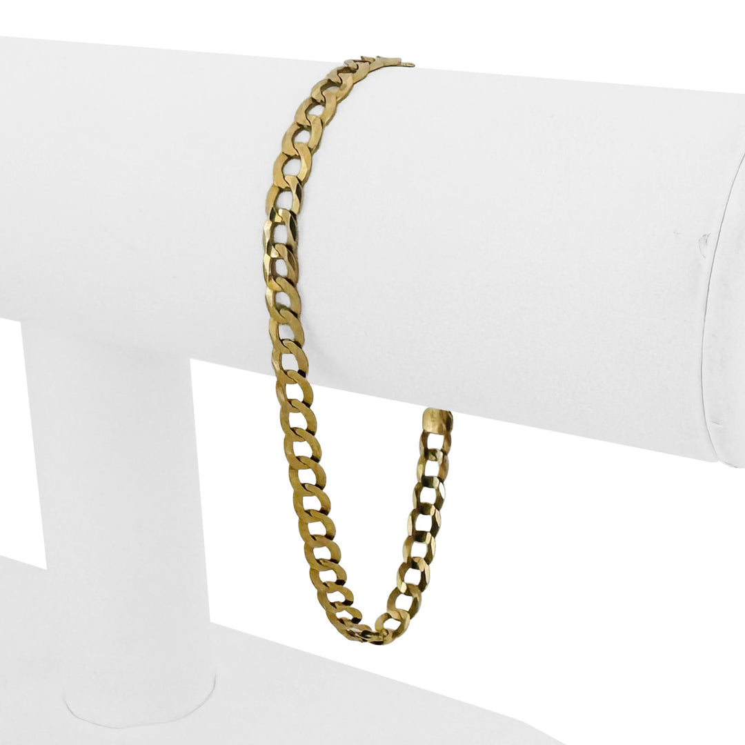 18k Yellow Gold 6g Milor Flat 4.5mm Curb Link Bracelet Italy 7.5"