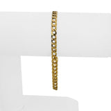 18k Yellow Gold 6g Milor Flat 4.5mm Curb Link Bracelet Italy 7.5"