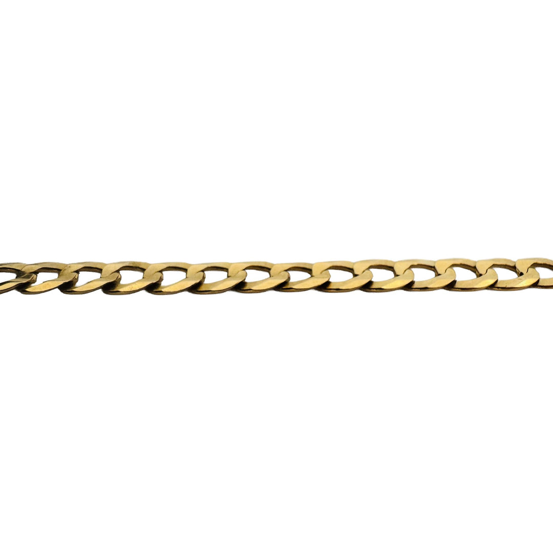 18k Yellow Gold 6g Milor Flat 4.5mm Curb Link Bracelet Italy 7.5"