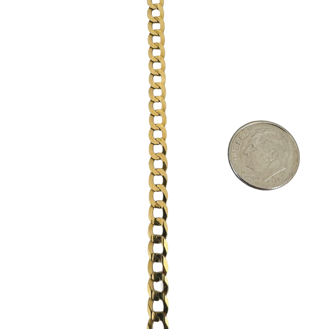 18k Yellow Gold 6g Milor Flat 4.5mm Curb Link Bracelet Italy 7.5"