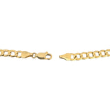 18k Yellow Gold 6g Milor Flat 4.5mm Curb Link Bracelet Italy 7.5"