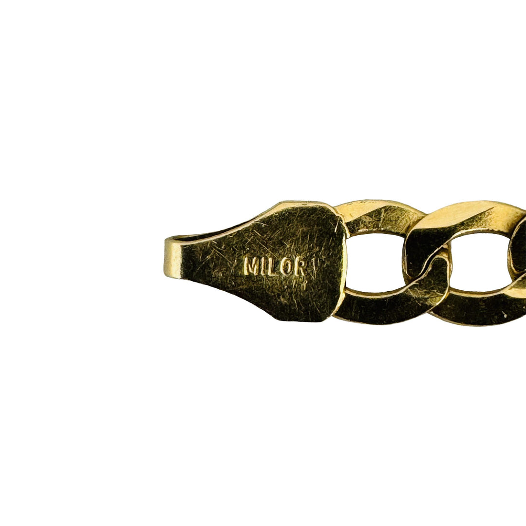 18k Yellow Gold 6g Milor Flat 4.5mm Curb Link Bracelet Italy 7.5"