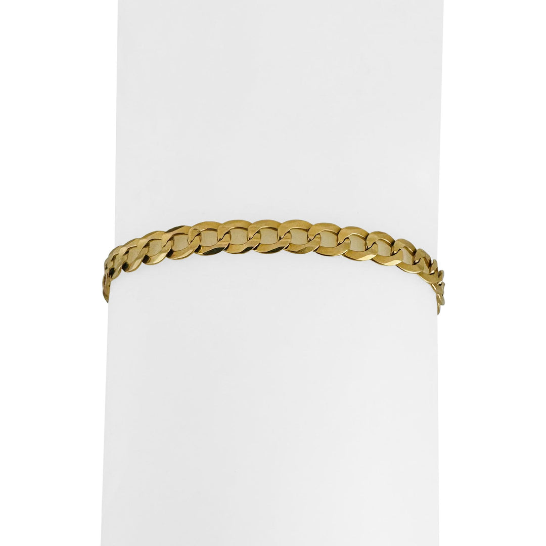 18k Yellow Gold 6g Milor Flat 4.5mm Curb Link Bracelet Italy 7.5"