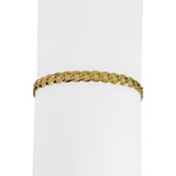 18k Yellow Gold 6g Milor Flat 4.5mm Curb Link Bracelet Italy 7.5"