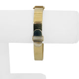 14k Yellow and White Gold 24.7g Solid Buckle Bangle Bracelet Italy 7"
