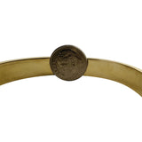14k Yellow and White Gold 24.7g Solid Buckle Bangle Bracelet Italy 7"