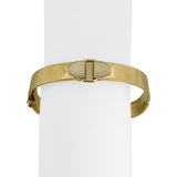 14k Yellow and White Gold 24.7g Solid Buckle Bangle Bracelet Italy 7"