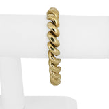 14k Yellow Gold 16.2g Ladies Polished 11mm San Marco Link Bracelet Peru 7.25"