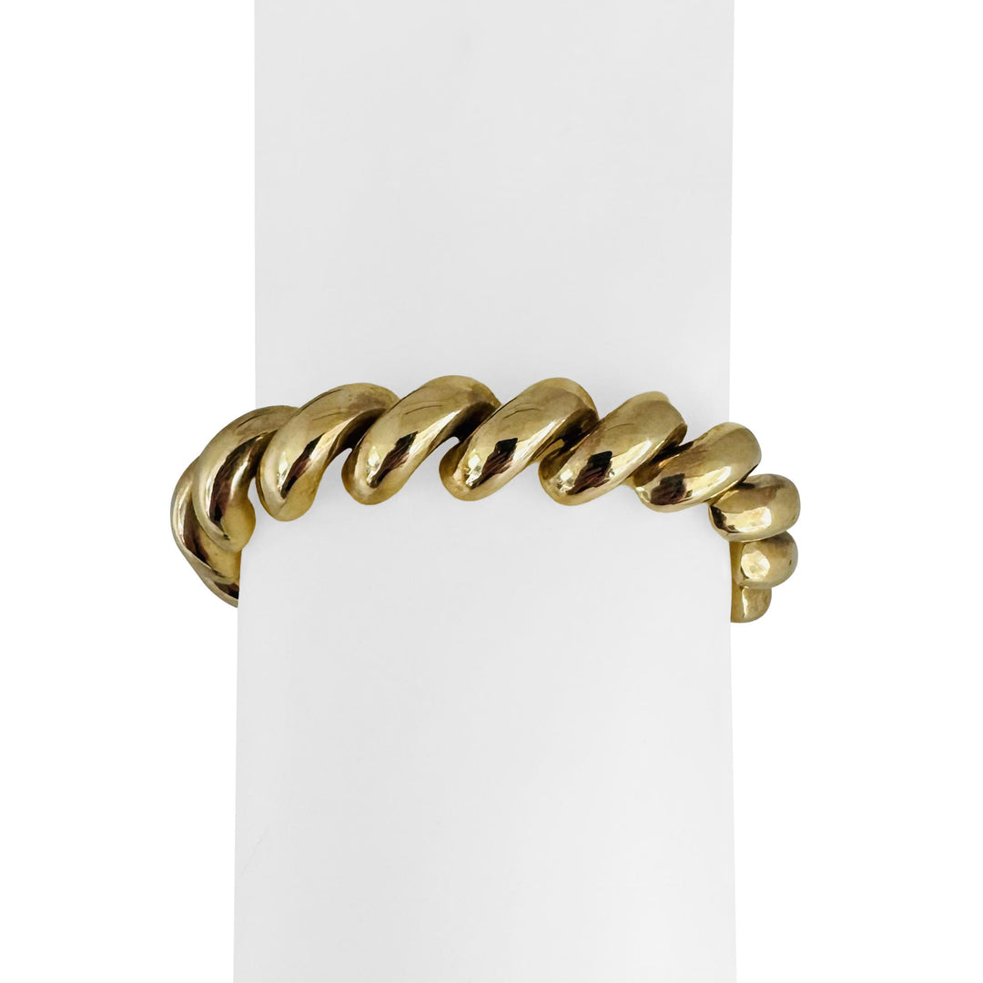 14k Yellow Gold 16.2g Ladies Polished 11mm San Marco Link Bracelet Peru 7.25"