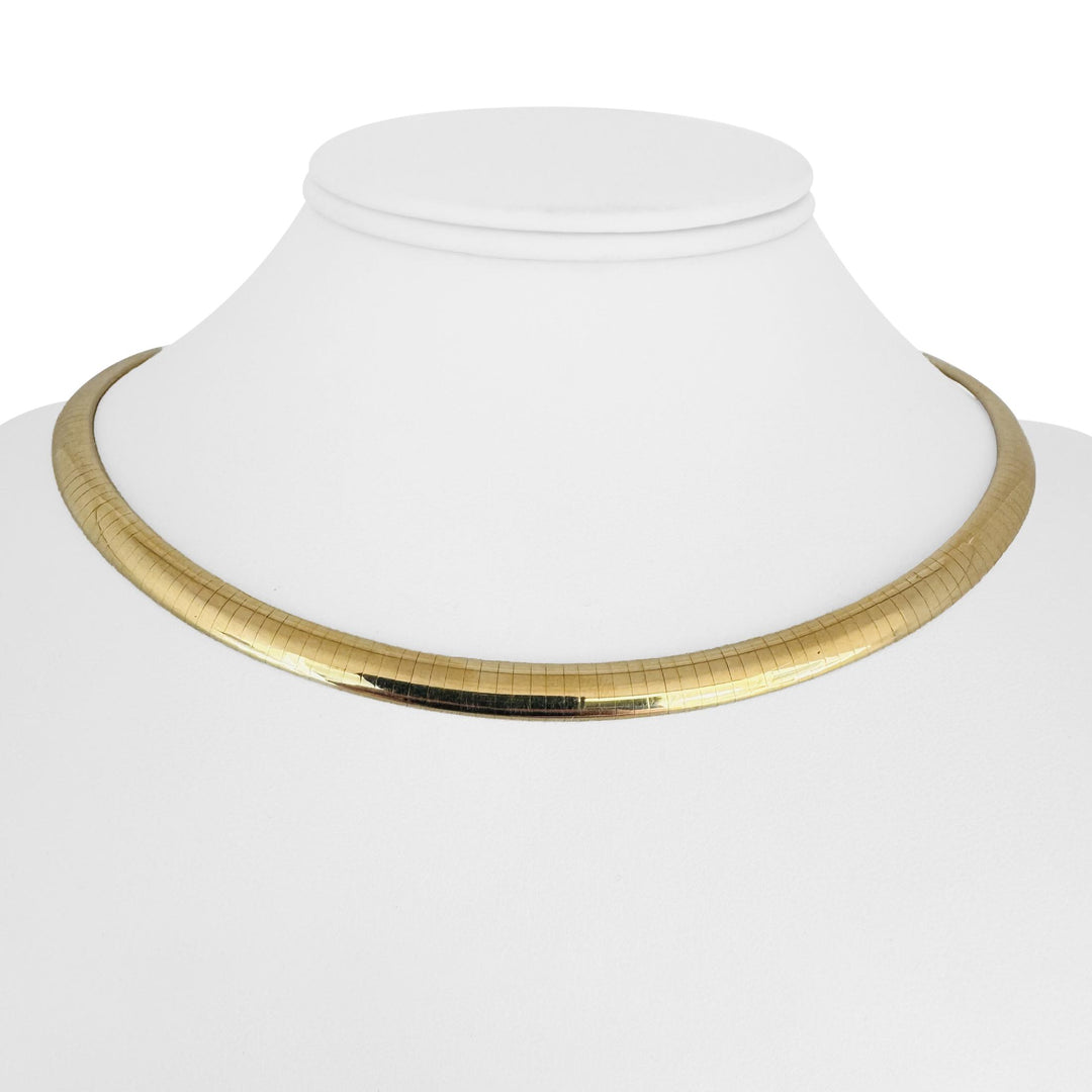 14k Yellow Gold 31.8g Solid Heavy 6mm Omega Link Necklace 16"