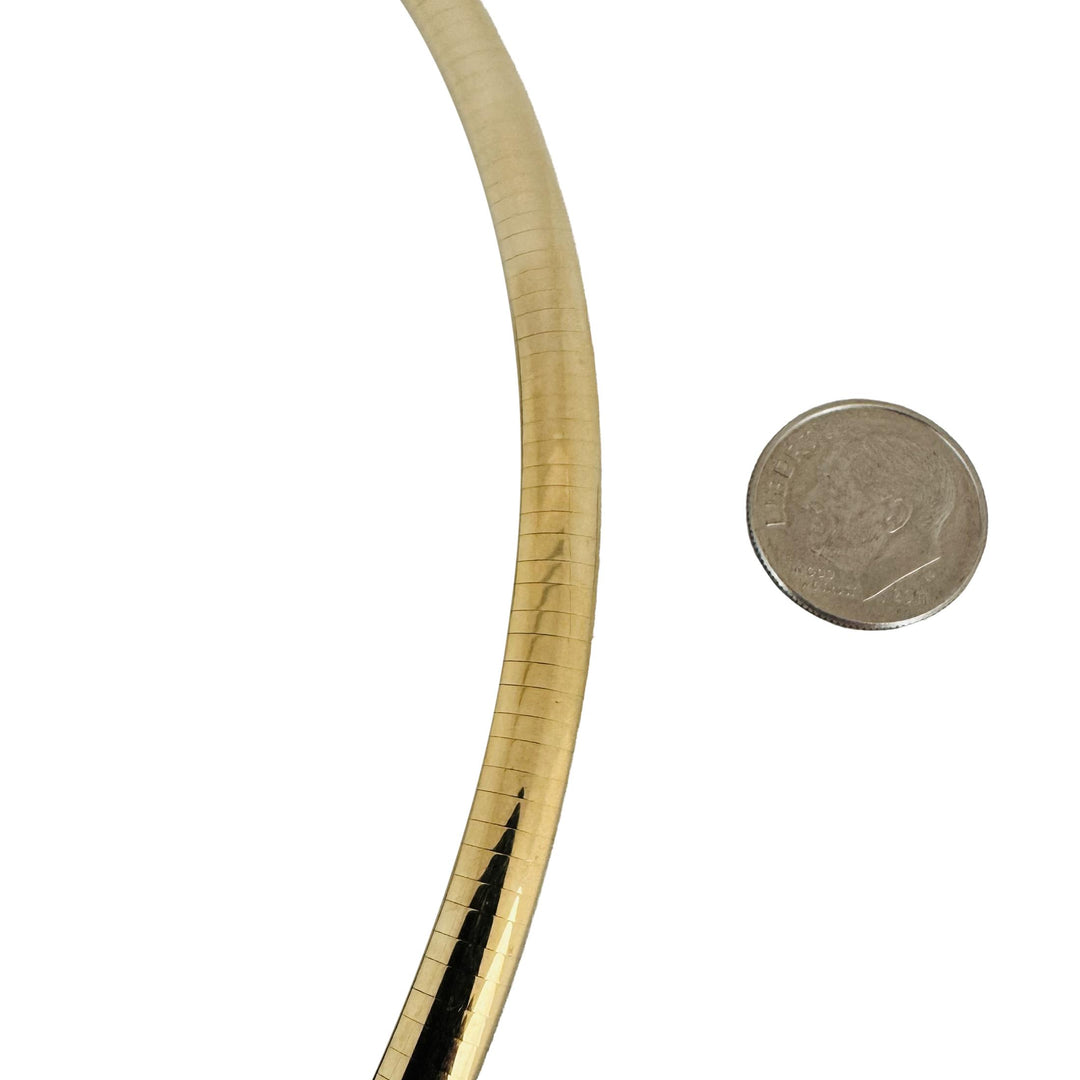 14k Yellow Gold 31.8g Solid Heavy 6mm Omega Link Necklace 16"