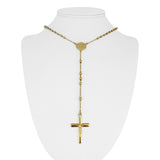 14k Yellow Gold 13.7g Vintage Children's Beaded Rosary Necklace 20"