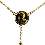 14k Yellow Gold 13.7g Vintage Children's Beaded Rosary Necklace 20"