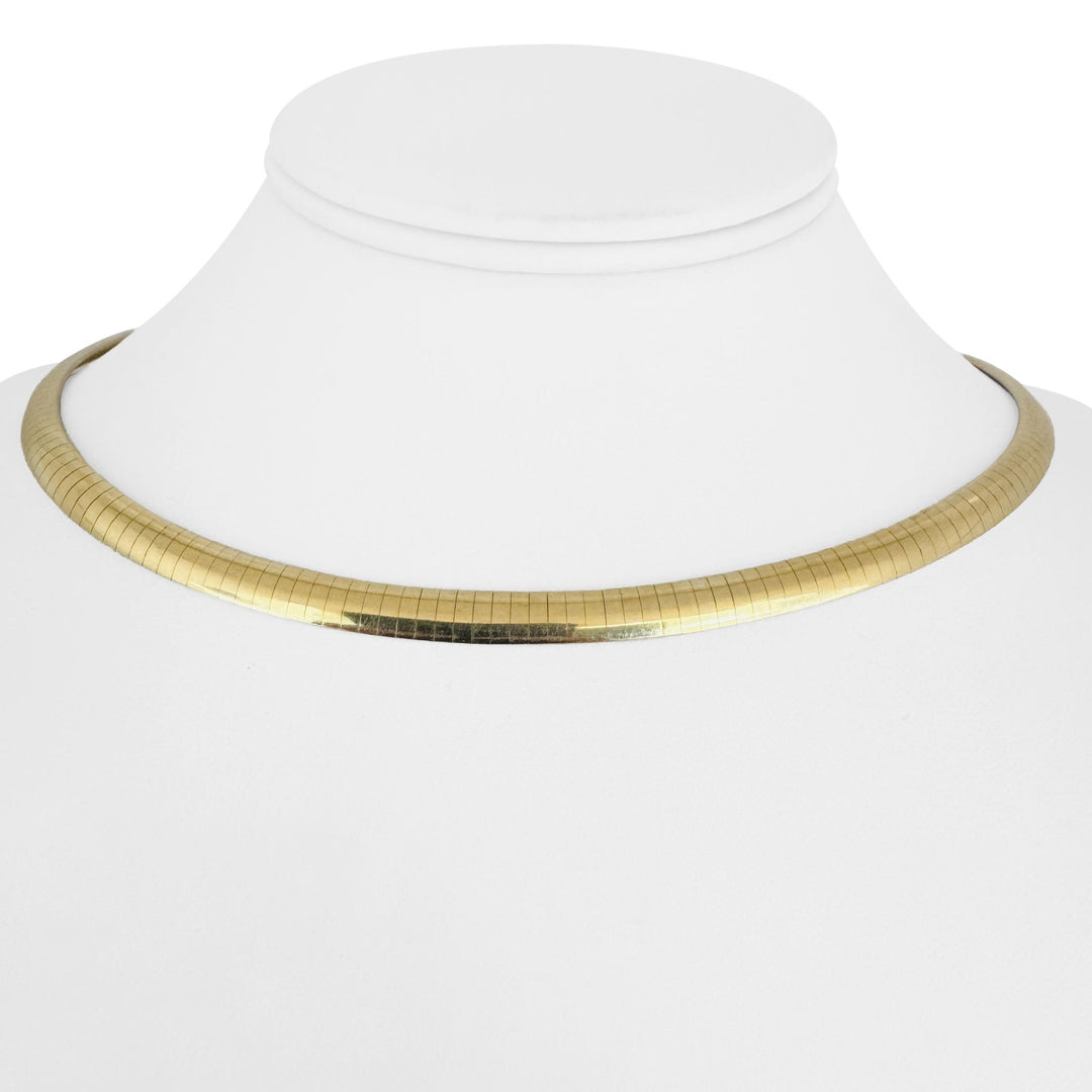 14k Yellow Gold 33.5g Solid Heavy 6mm Omega Link Necklace 16"