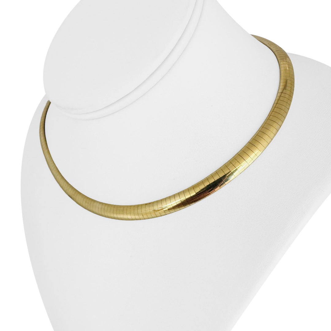 14k Yellow Gold 33.5g Solid Heavy 6mm Omega Link Necklace 16"