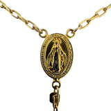 14k Yellow and White Gold 34g Vintage Diamond Cut Beaded Rosary Necklace 26"