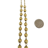 14k Yellow and White Gold 34g Vintage Diamond Cut Beaded Rosary Necklace 26"